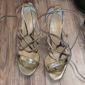 Gold heels from express